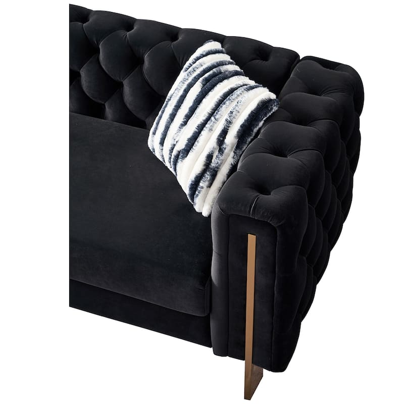 Modern Living Room Sofa Linen Square Arm Sofa