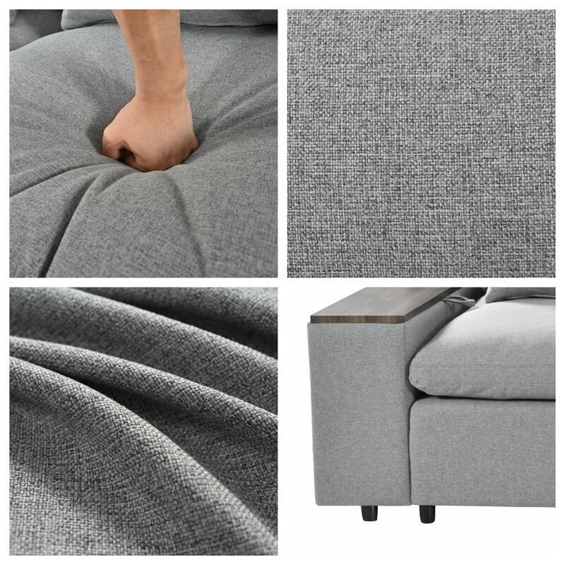 L-shaped Modular Sectional Sofa with Removable Back Cushions