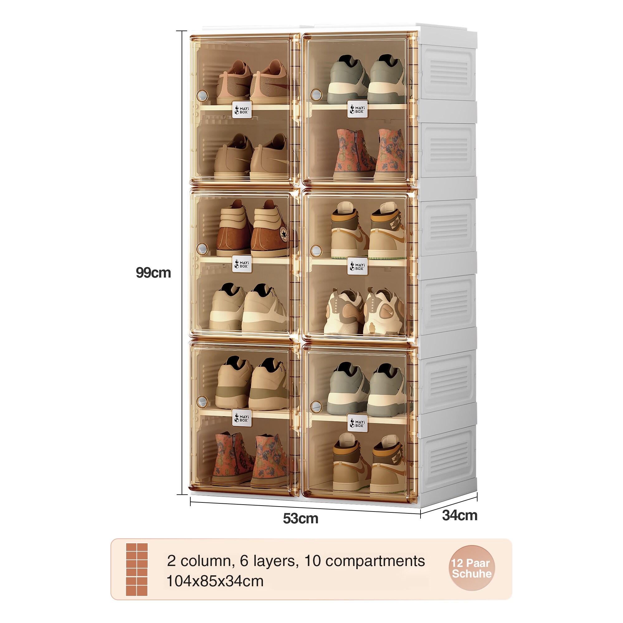 Stackable store shoe cabinet