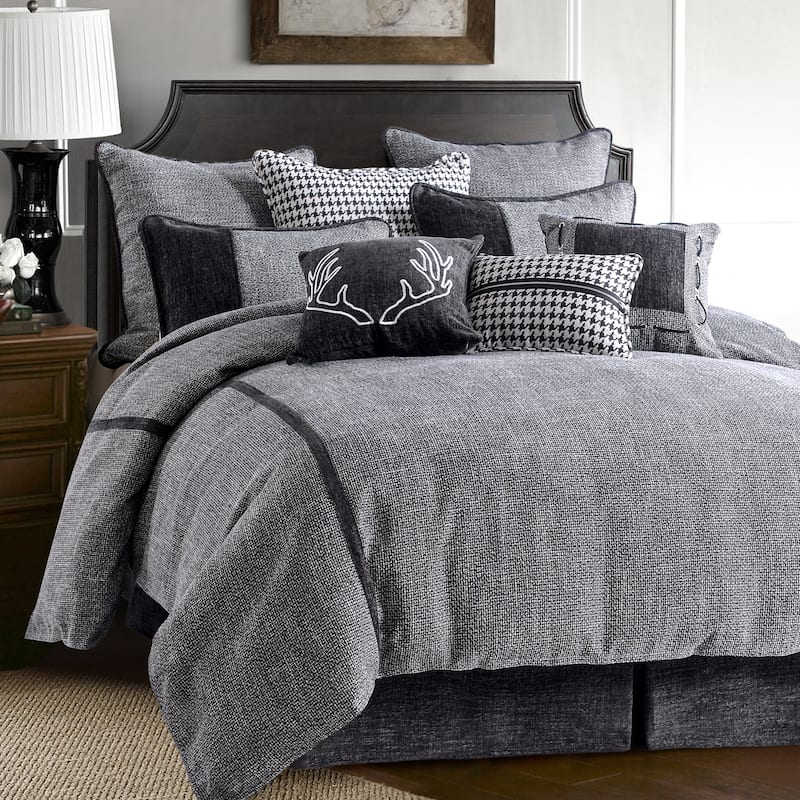 HiEnd Accents Hamilton Chenille Tweed Comforter Set, 4PC