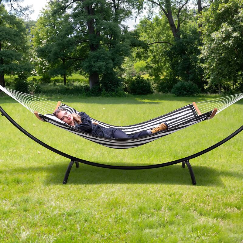 Portable Freestanding Hammock with Curved Stand for Outside