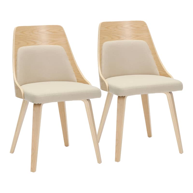 Carson Carrington Vallemala Mid-Century Modern Chair with Bent Wood Legs (Set of 2)