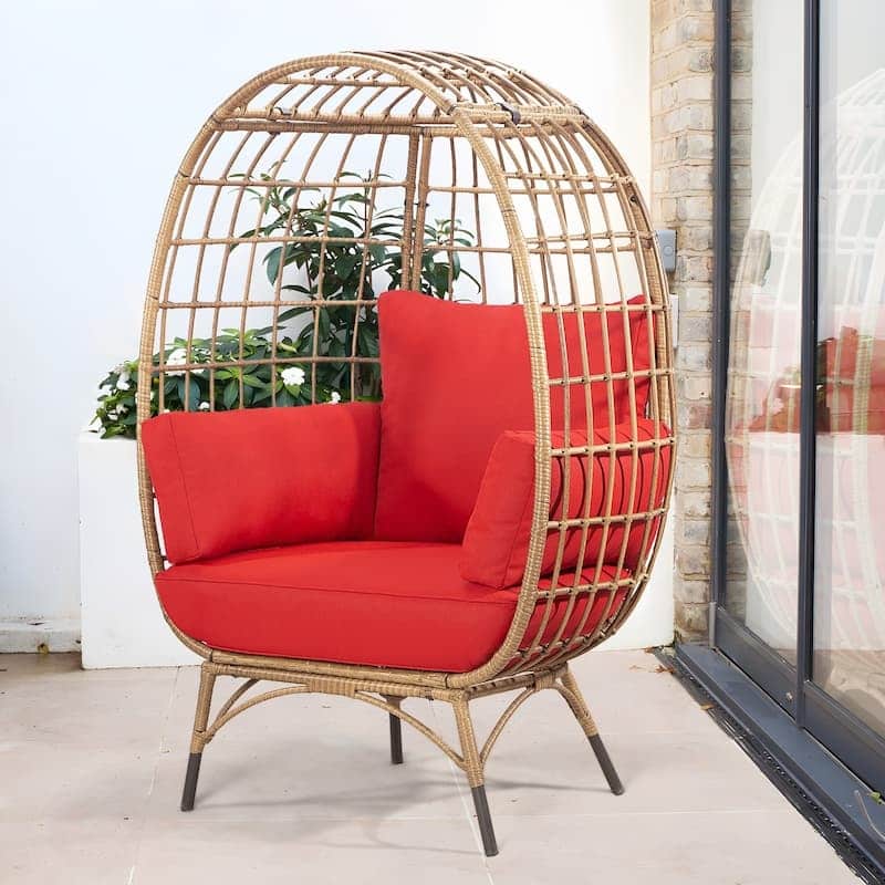 Cozywor Patio Wicker Indoor/Outdoor Egg Lounge Chair