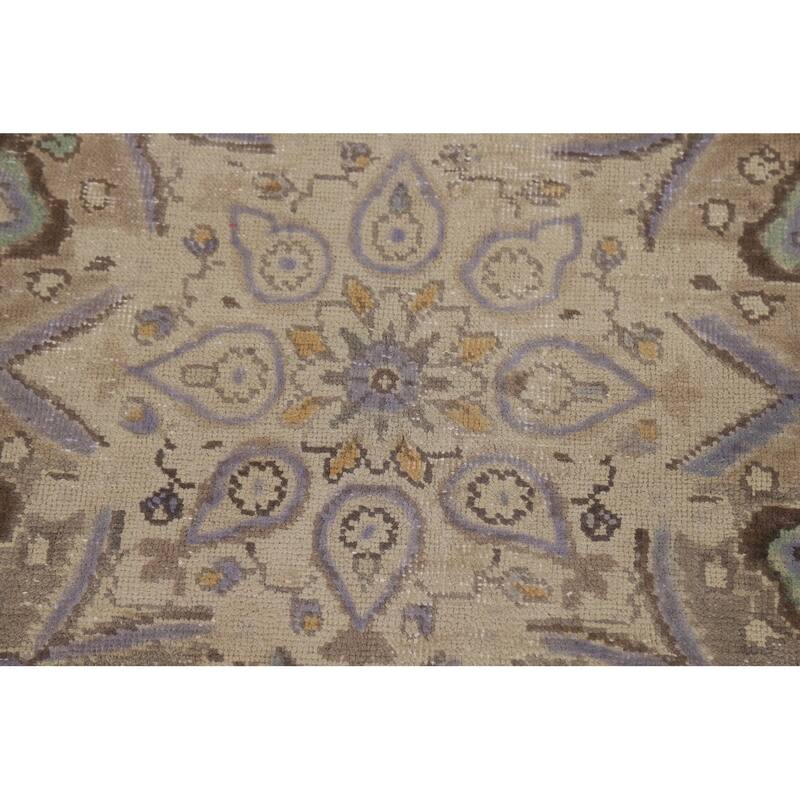 Gray Tabriz Persian Vintage Area Rug Handmade Wool Carpet - 8'0"x 11'4"
