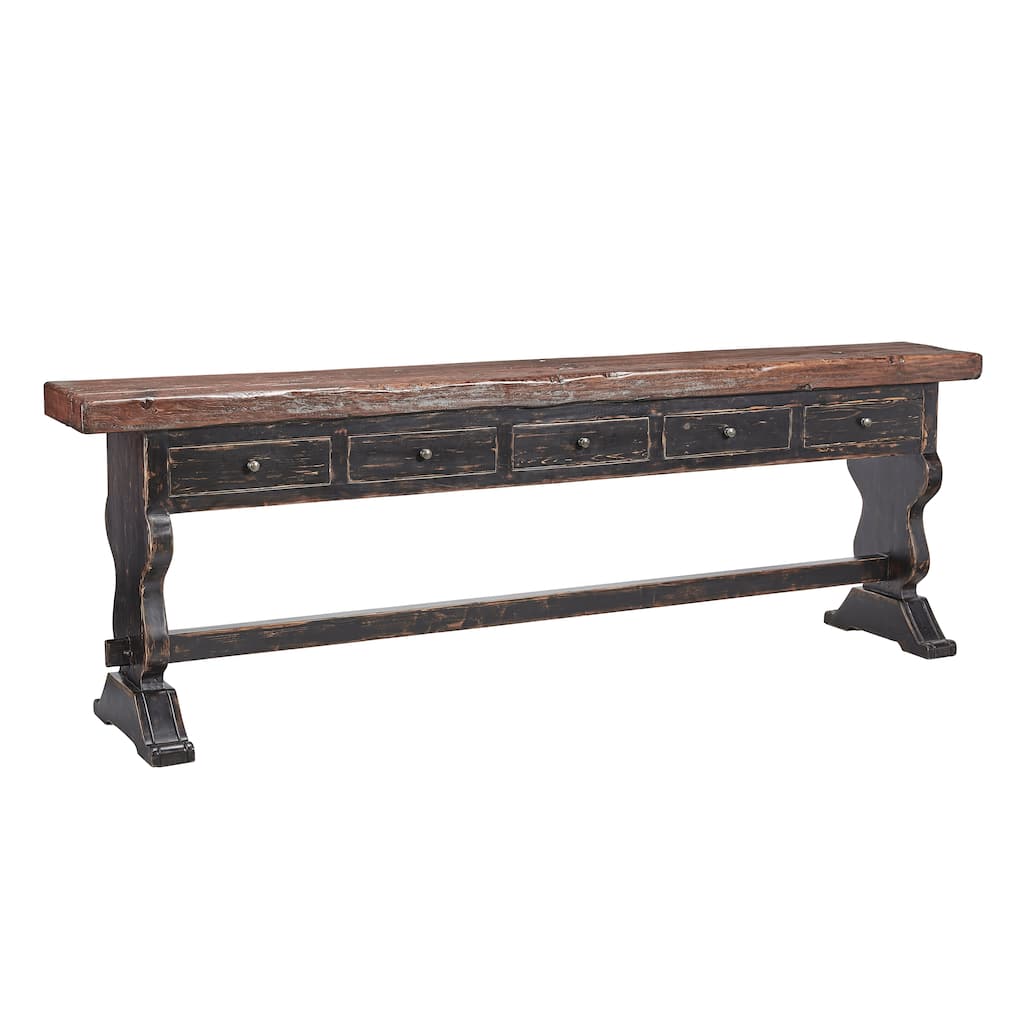 Barrett 5-drawer Reclaimed Solid Pine Server Sofa Table