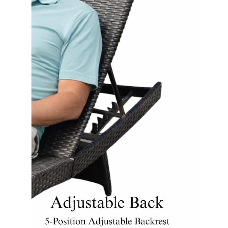 Eternity Brown 6-Piece Wicker Outdoor Chaise Lounge Set with Beige Cushions - N/A