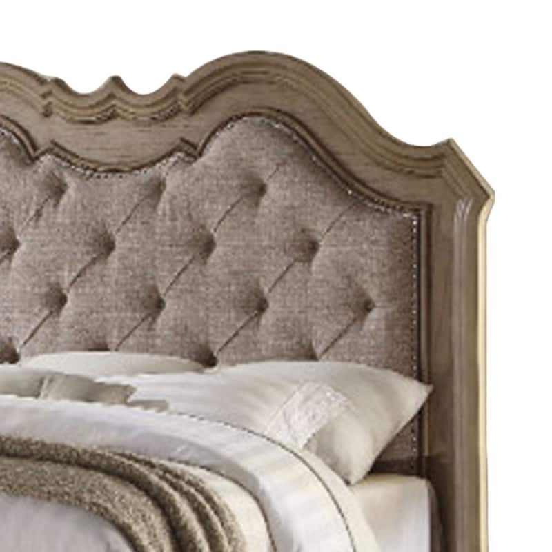 Sophisticated Contemporary Style Queen Size Bed, Brown