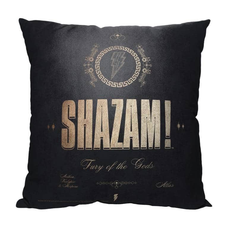 Warner Brothers DC Shazam Golden Scripture 18 Inch Throw Pillow