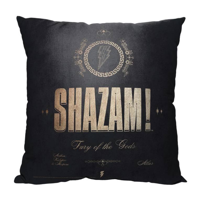 Warner Brothers DC Shazam Golden Scripture 18 Inch Throw Pillow