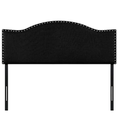Queen Size Nailhead Tufted Headboard - Height Adjustable with 12 Positions, Metal Legs, Wall Mount Compatible, Headboard Only
