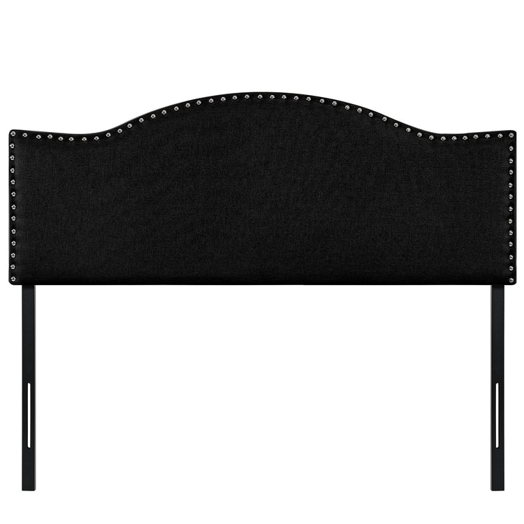 Queen Size Nailhead Tufted Headboard - Height Adjustable with 12 Positions, Metal Legs, Wall Mount Compatible, Headboard Only