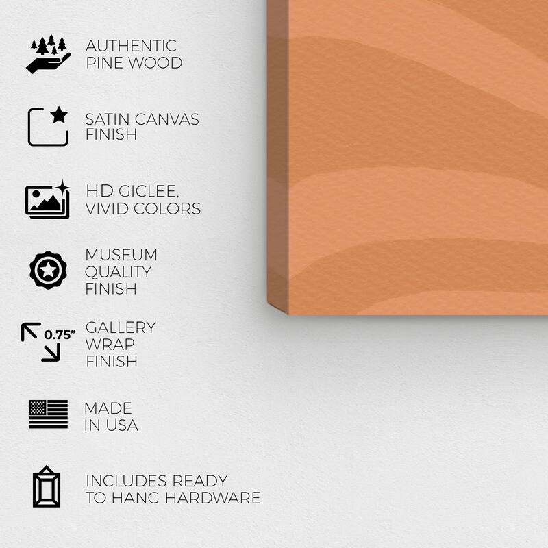 Wynwood Studio Canvas Nature and Landscape Dunes in the sun Orange and Bohemian & Eclectic Wall Art Canvas Print