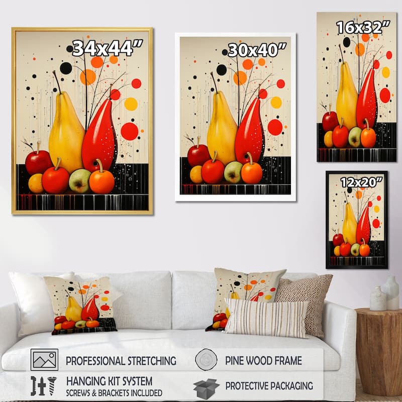 Designart "Fruits Harvest Spectrum Different I" Fruits Framed Canvas Wall Art