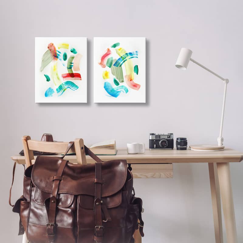 Stupell Macarana Abstract Hues Canvas Wall Art Design By Gemma Bardot (Set of 2)