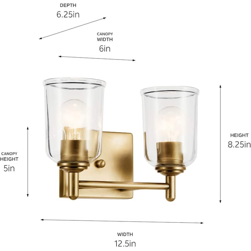 Kichler Shailene 12.5" Wide 2 Light Bathroom Vanity Light