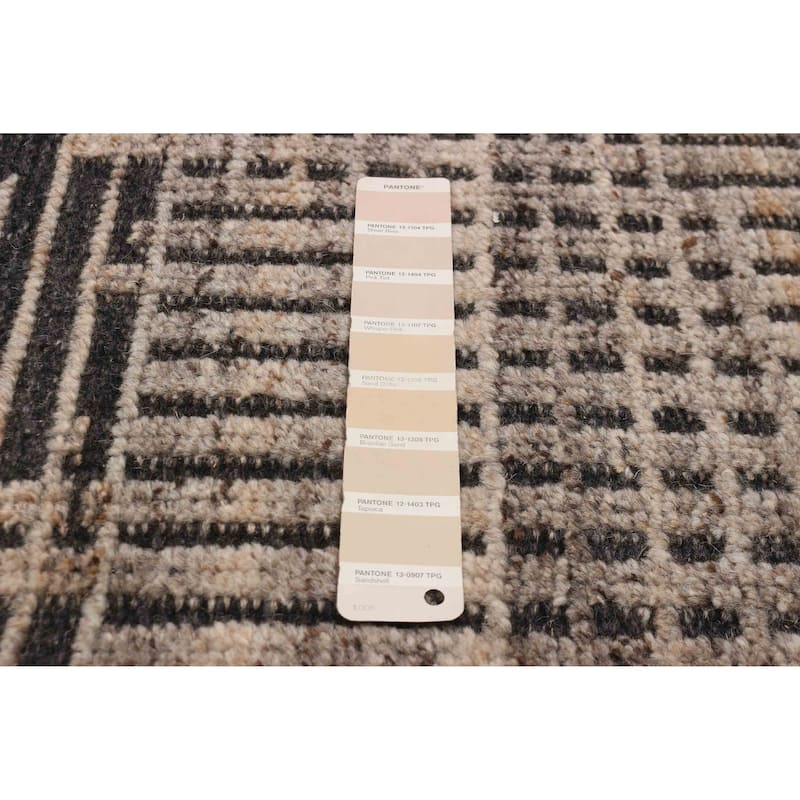 ECARPETGALLERY Hand-knotted Tangier Light Khaki Wool Rug - 8'1 x 10'3