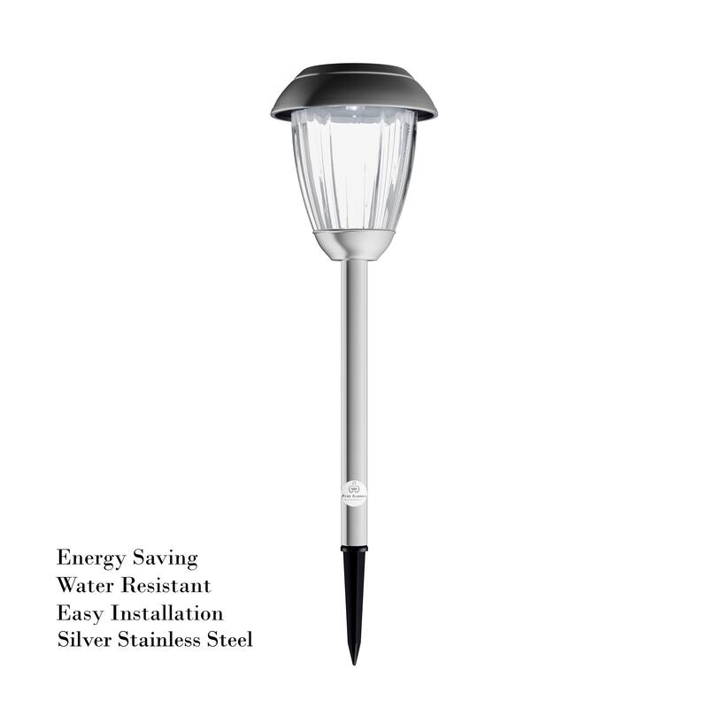 Pure Garden Solar Outdoor Path Lights - Set of 8 Rechargeable Lights - N/A
