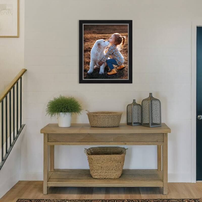 Eva Black Silver Narrow Framed Picture Frame, Photo Frame