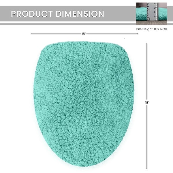 dimension image slide 5 of 17, Home Weavers Waterford Collection Cotton Toilet Lid Rug | Elastic Fit | Fit Most Standard Toilet Lid | 18"x18"