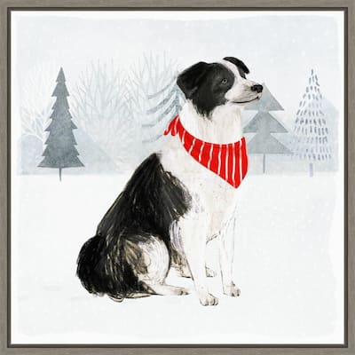 Christmas Cats and Dogs II by Victoria Borges Framed Canvas Art