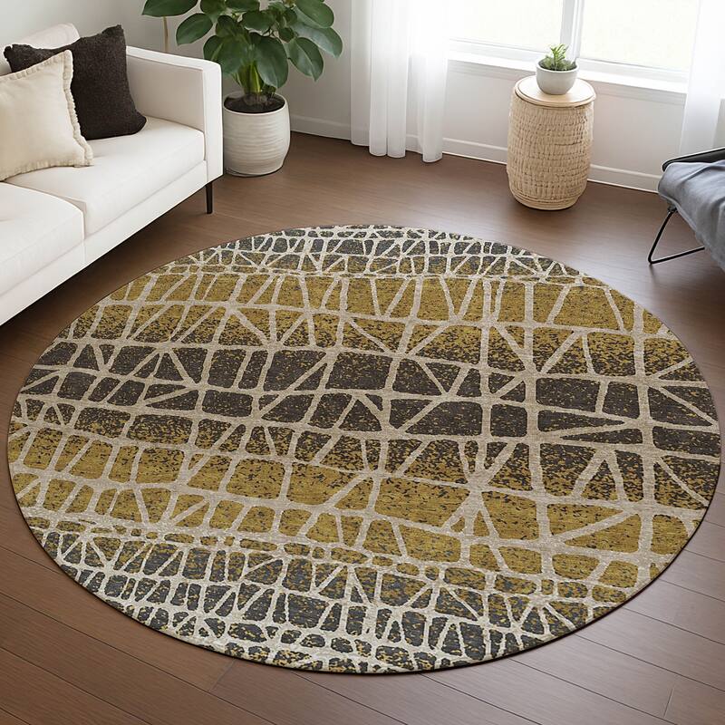 Machine Washable Indoor/ Outdoor Boho Global Chantille Rug