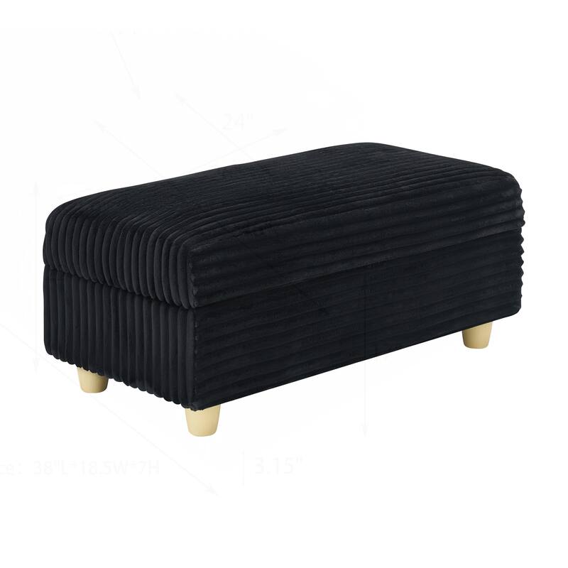 Comfortable Corduroy Sofa with Multiple Pillows and Storage Options