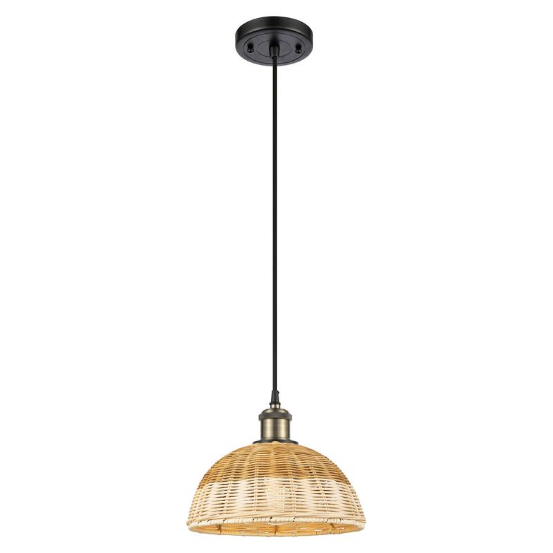Innovations Lighting Endless Possibilities Ballston - Bristol Natural II - 1 Light 9" Cord Hung Mini Pendant - Black Antique Brass