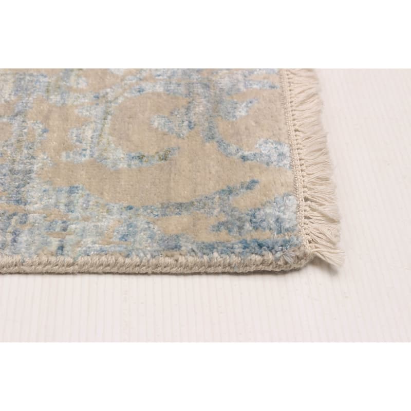 ECARPETGALLERY Hand-knotted Heritage Khaki Silk, Wool Rug - 2'6 x 6'11