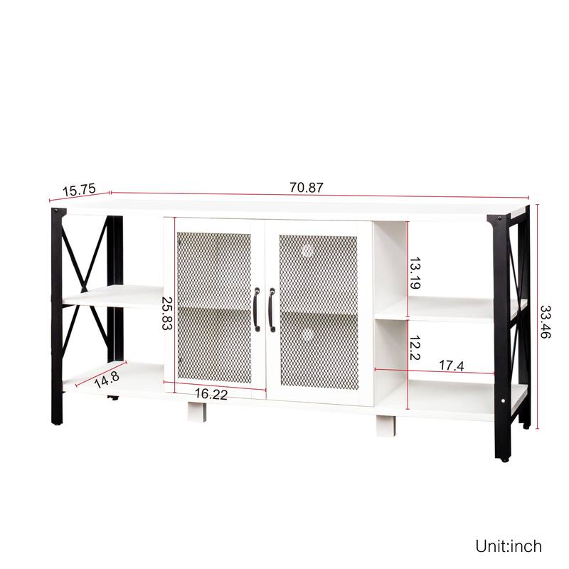 Entertainment Console Table with Storage, for TVs up to 80"