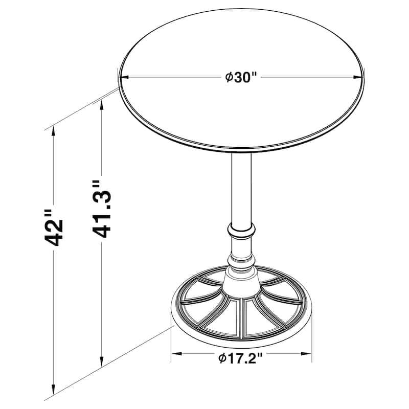 Oswego Round 30-inch Pub Height Bistro Bar Table Dark Russet