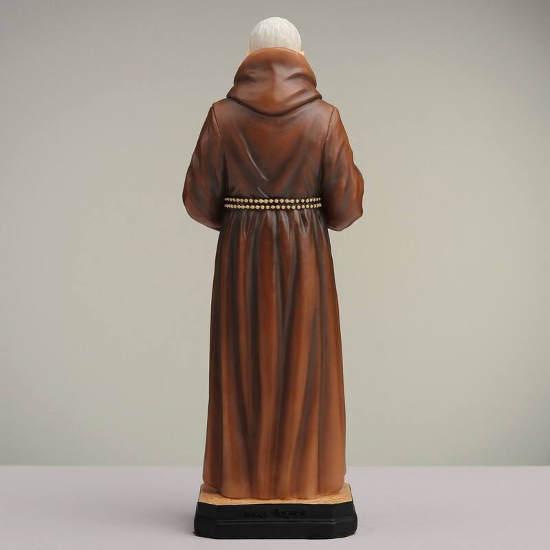 6.3 inches Height Polyresin Saint Pio of Pietrelcina (Padre Pio) Multicolor Finish Figurine