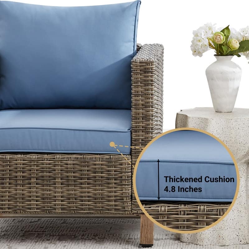 5-Piece Outdoor Wicker Patio Conversation Set