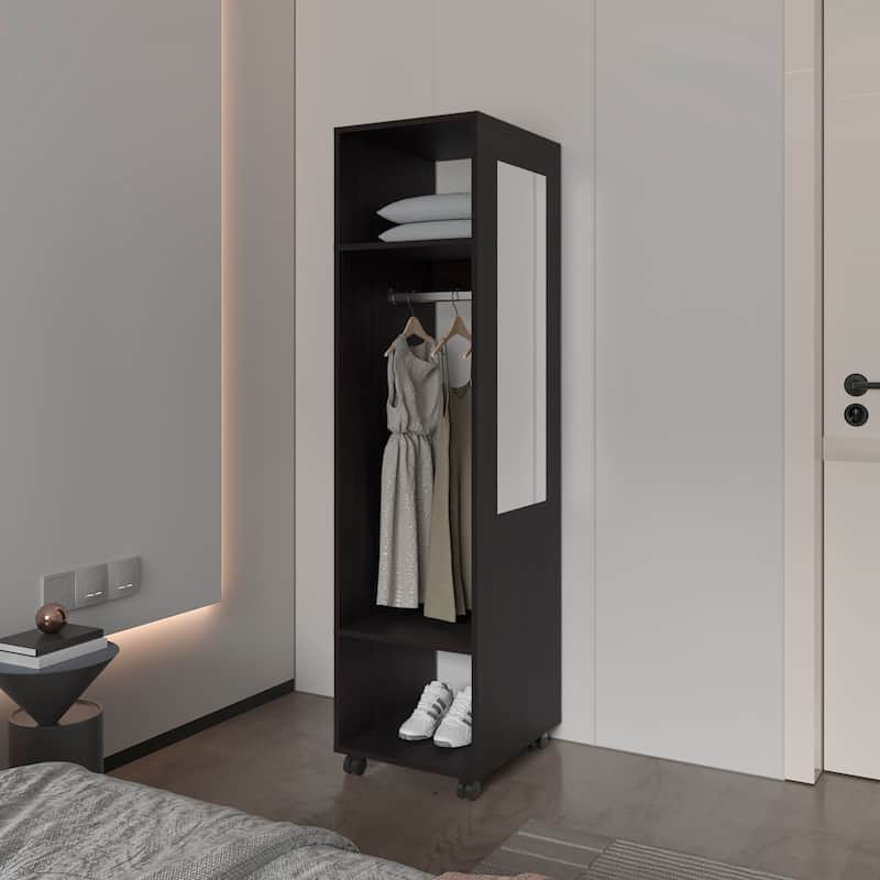 Benson Wardrobe with mirror - N/A - Black