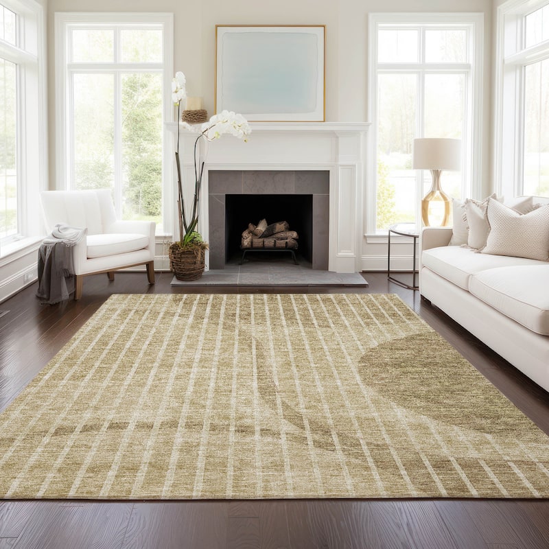 Machine Washable Indoor/ Outdoor Chantille Contemporary Rug - Brown - 2'6" x 3'10"