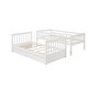preview thumbnail 7 of 7, Twin over Twin Size Bunk Bed with Ladders, Solid Wood Kids Storage Bed Frame with 2-Storage Drawers for Bedroom, White