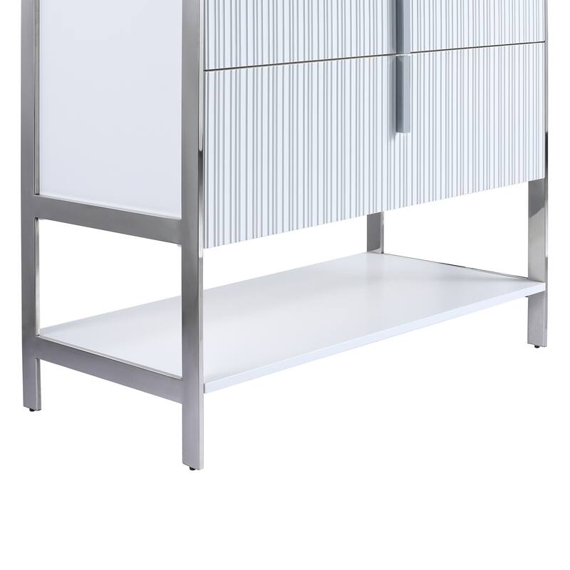 Fine Fixtures Serenity Modern Bathroom Vanity with White Carrara Stone Top