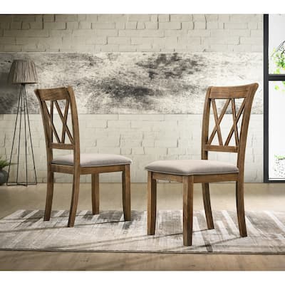 Roundhill Furniture Windvale Fabric Upholstered Dining Chair Set of 2