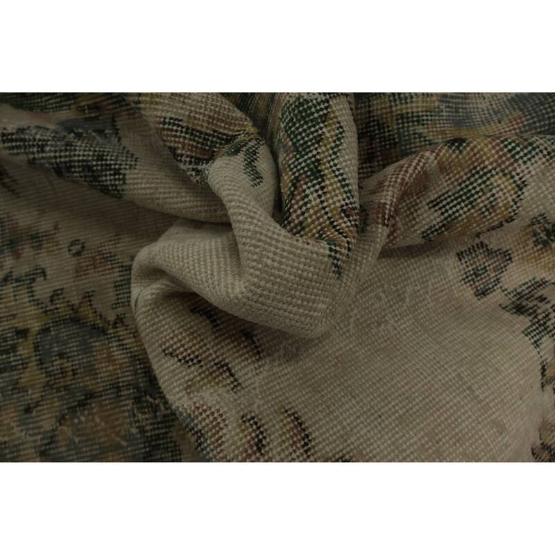 Hand Knotted Oriental 100% Wool Carpet Transitional Floral Beige & Ivories Anatolian Area Rug - 9' 11'' X 5' 8''