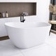 preview thumbnail 2 of 11, Acrylic Freestanding Flatbottom Soaking Bathtub in White