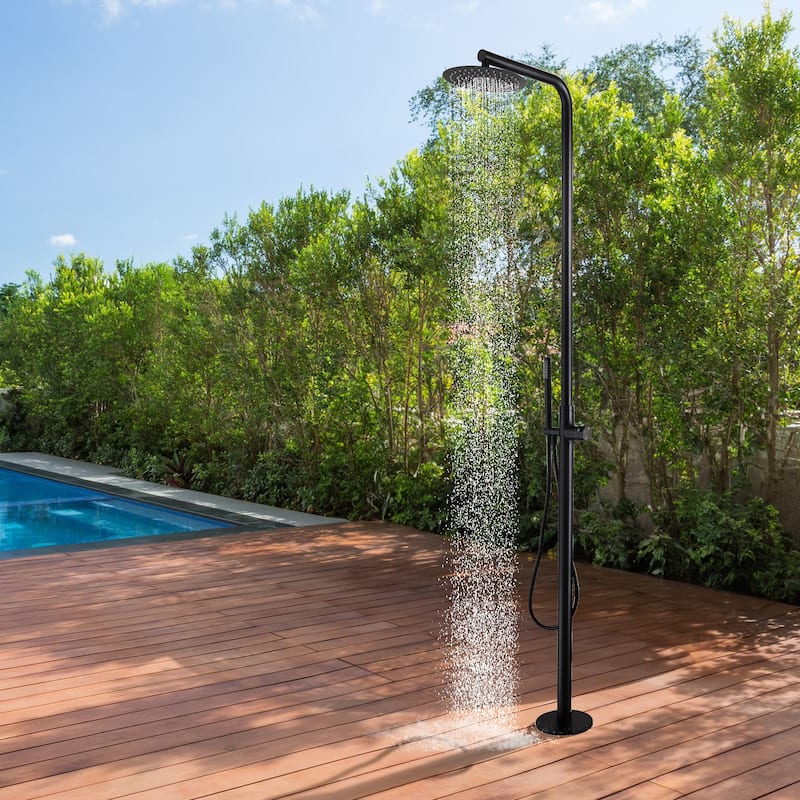 87"H Stainless Steel Freestanding Outdoor Shower with Handheld shower