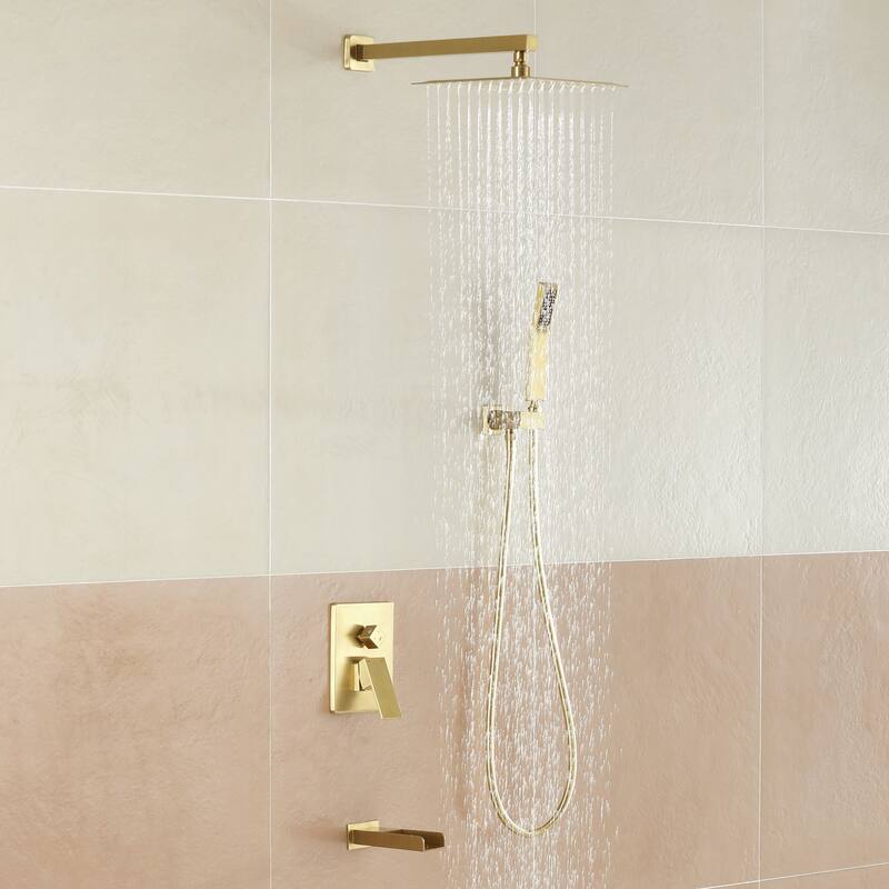 3-Function 10/12-In Wall Mounted Shower System with Handheld Shower