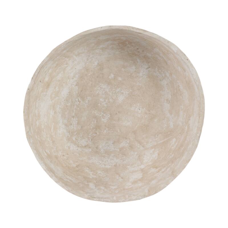 Decorative Textured Bowl with Tripod Pedestal Base - 16", White