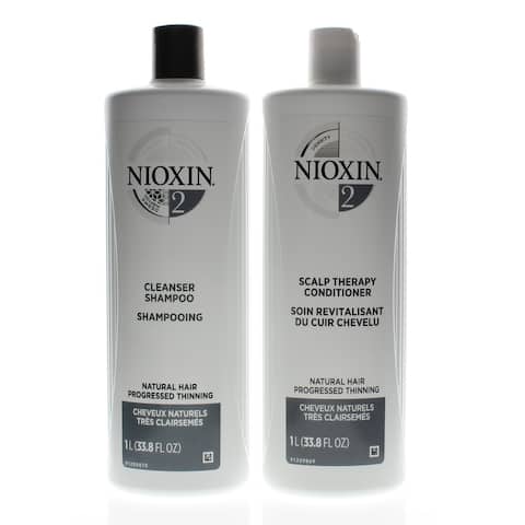 Nioxin System 2 Cleanser + Scalp Therapy, Fine Hair 1 Liter Duo - 33.8oz