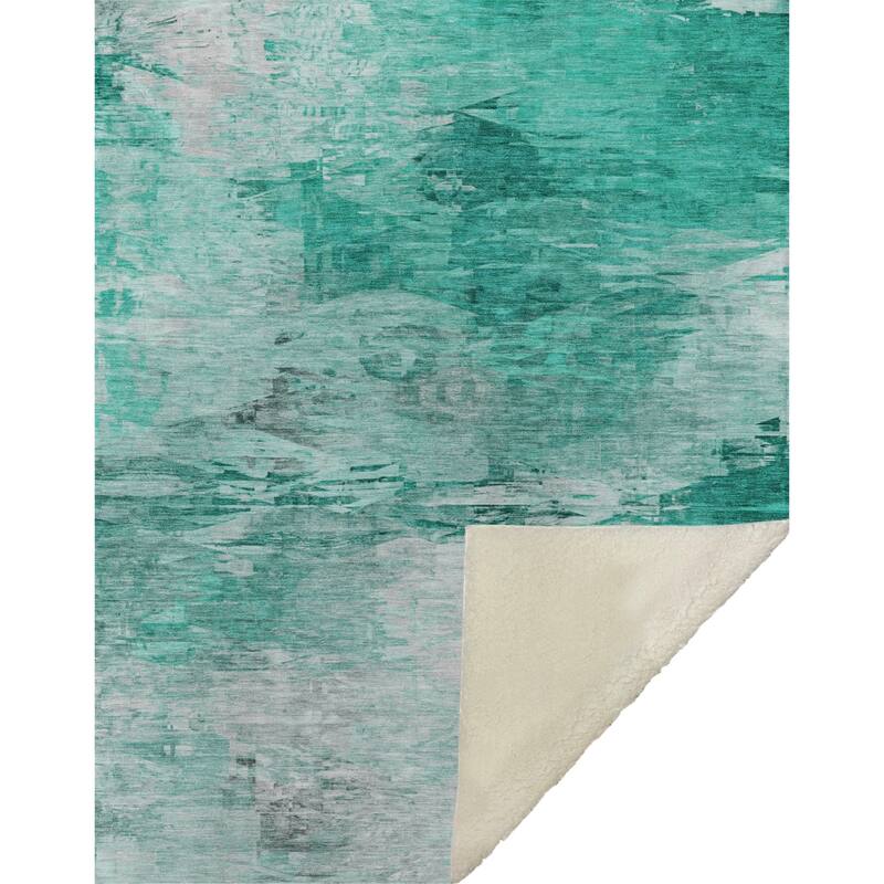 Premium Machine Washable Abstract Modern Sherpa Throw Blanket