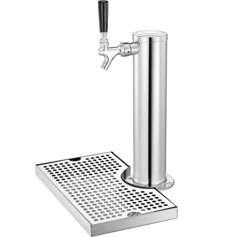 Kegerator Tower Kit, Beer Conversion Kit, Stainless Steel Keg Beer Tower Dispenser with Dual Gauge CGA320 Regulator