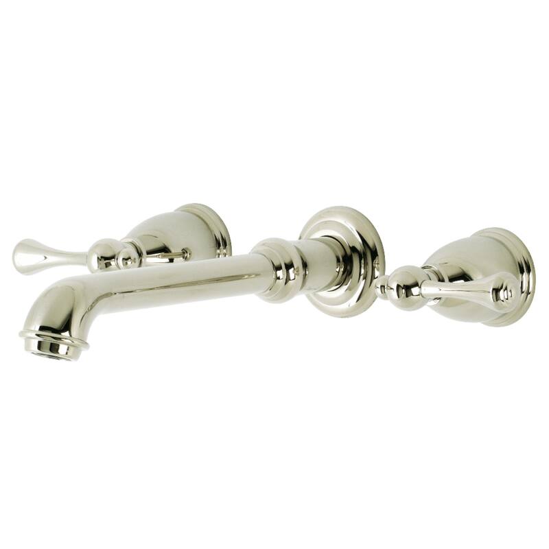 Kingston Brass English Country 3-Hole Wall Mount Roman Tub Faucet - Polished Nickel