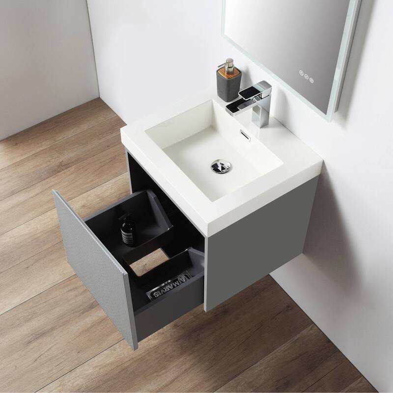 Floating Bathroom Vanity with Sink, Wall Mounted Vanity