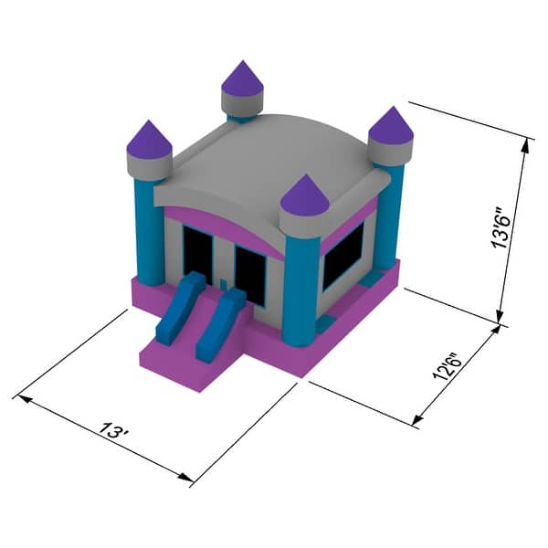dimension image slide 1 of 2, Commercial Princess Castle Bounce House with Blower