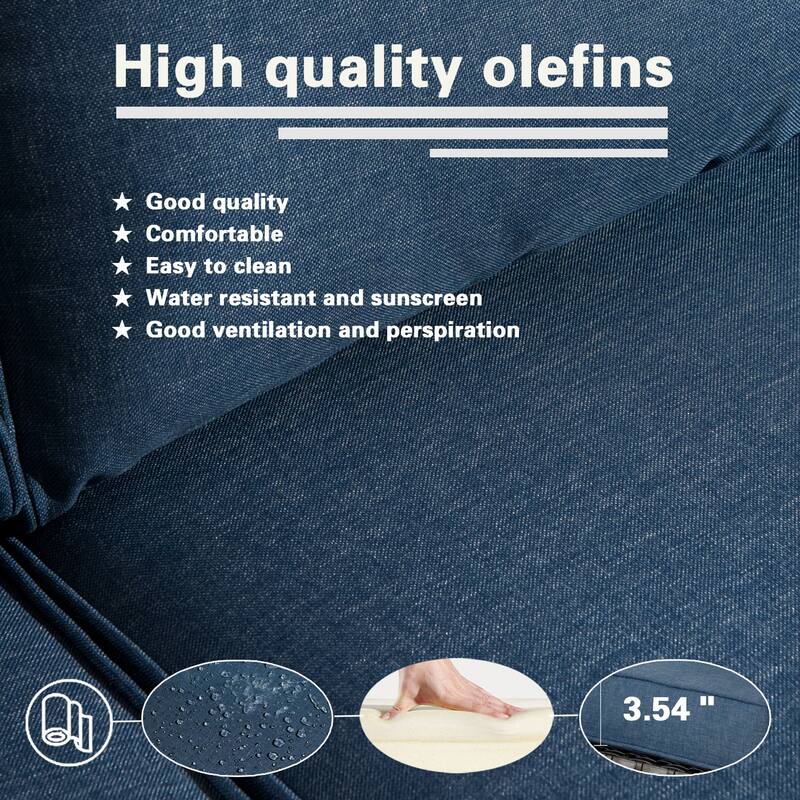 OVIOS 7-piece Wicker Sectional Sofa Swivel Rocking Chair Set With Fire Pit