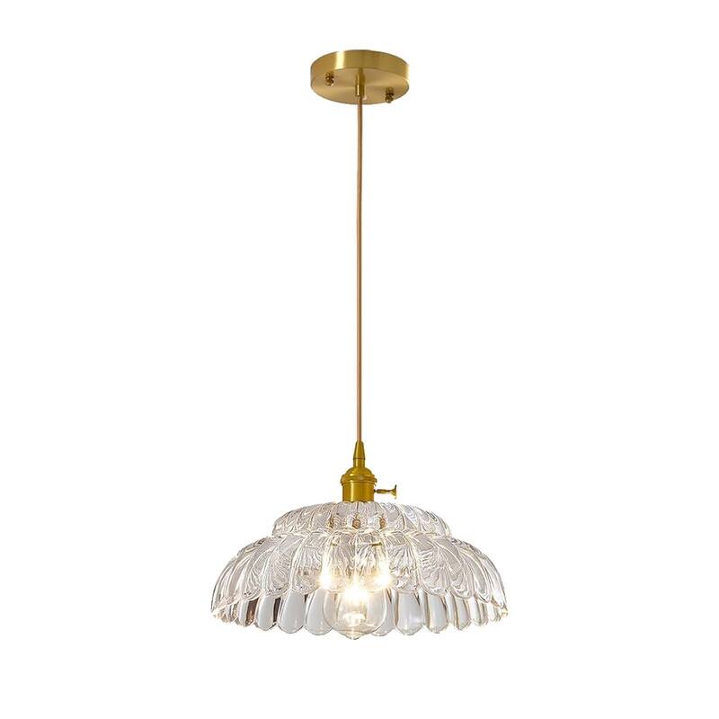 11.8” Hanging lights gold light fixture glass lamp vintage